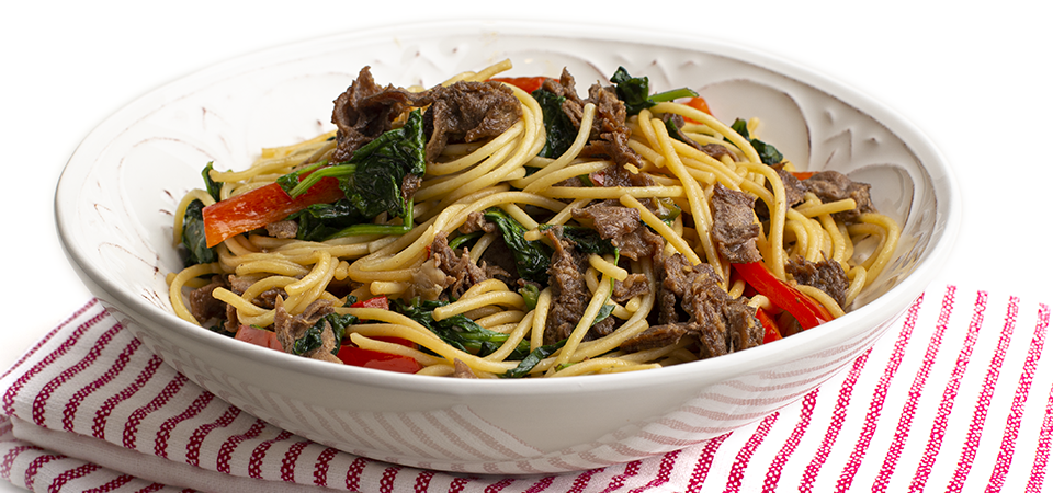 Beef and Spinach Lo Mein
